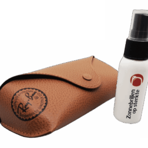 Ray-Ban brillenkoker bruin + brilreinigingsspray